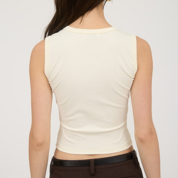 Micro Button Knit Top