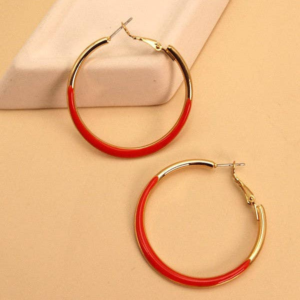 Sunset Enameled Hoops