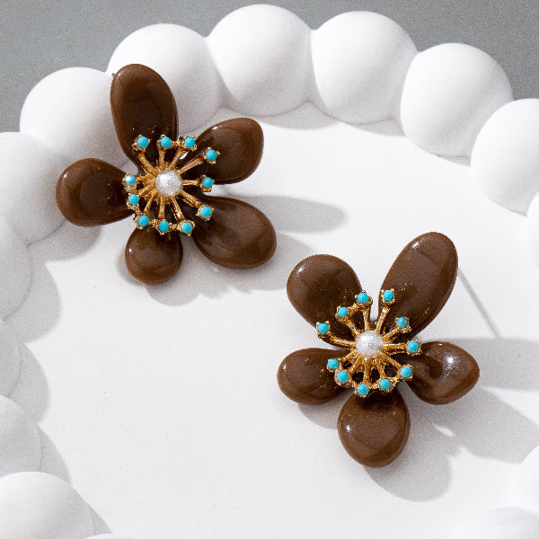 Cocoa Flower Earrings
