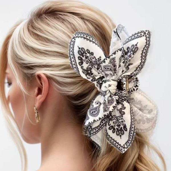 Paisley Bow Claw Clip