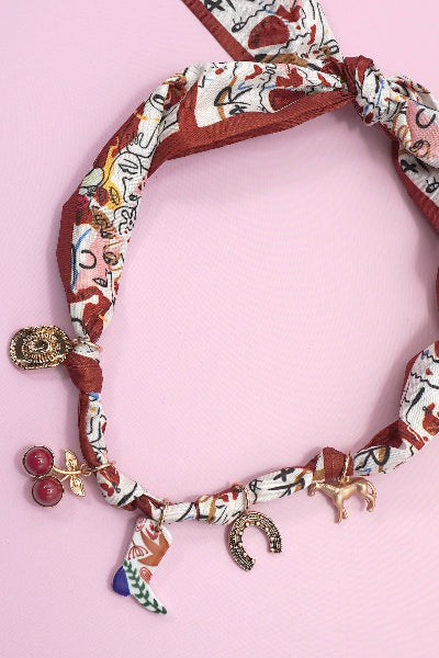 Cowgirl Scarf Charm Necklace