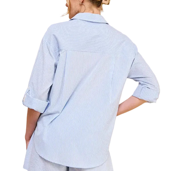 Blue Barb Button Down