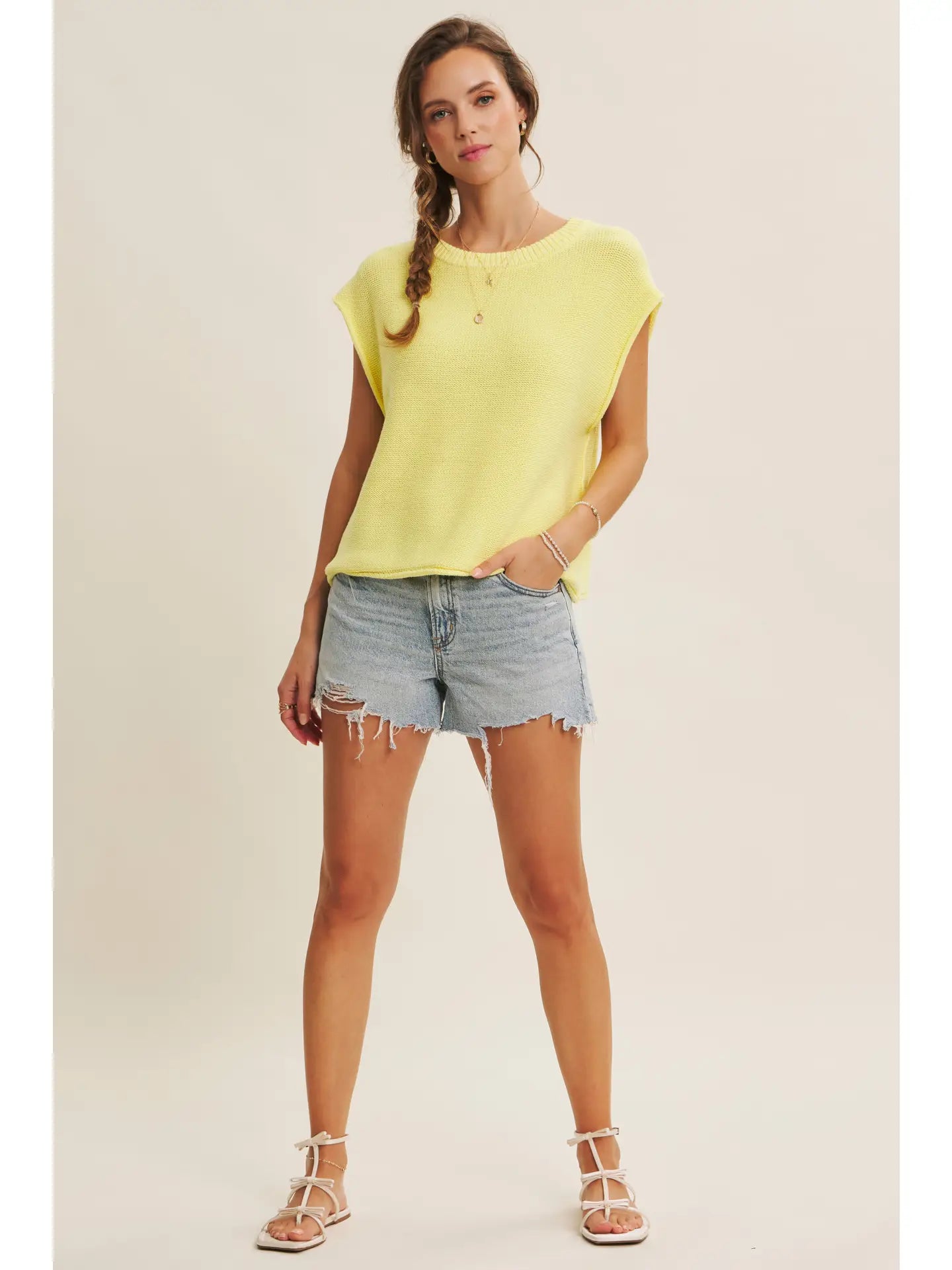 Victoria Cotton Sweater YELLOW