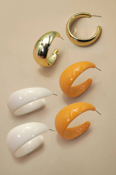 Acrylic Elongated Hoops