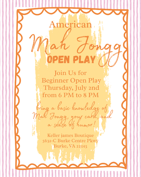 Mah Jongg Beginner Open Play JULY 2ND