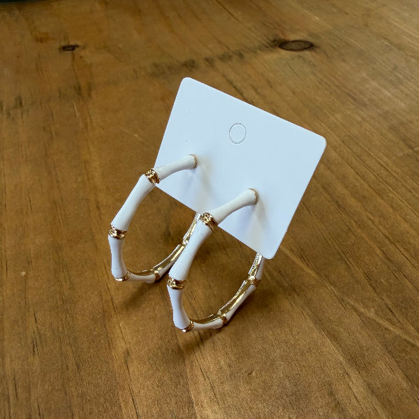 White Bamboo Earrings