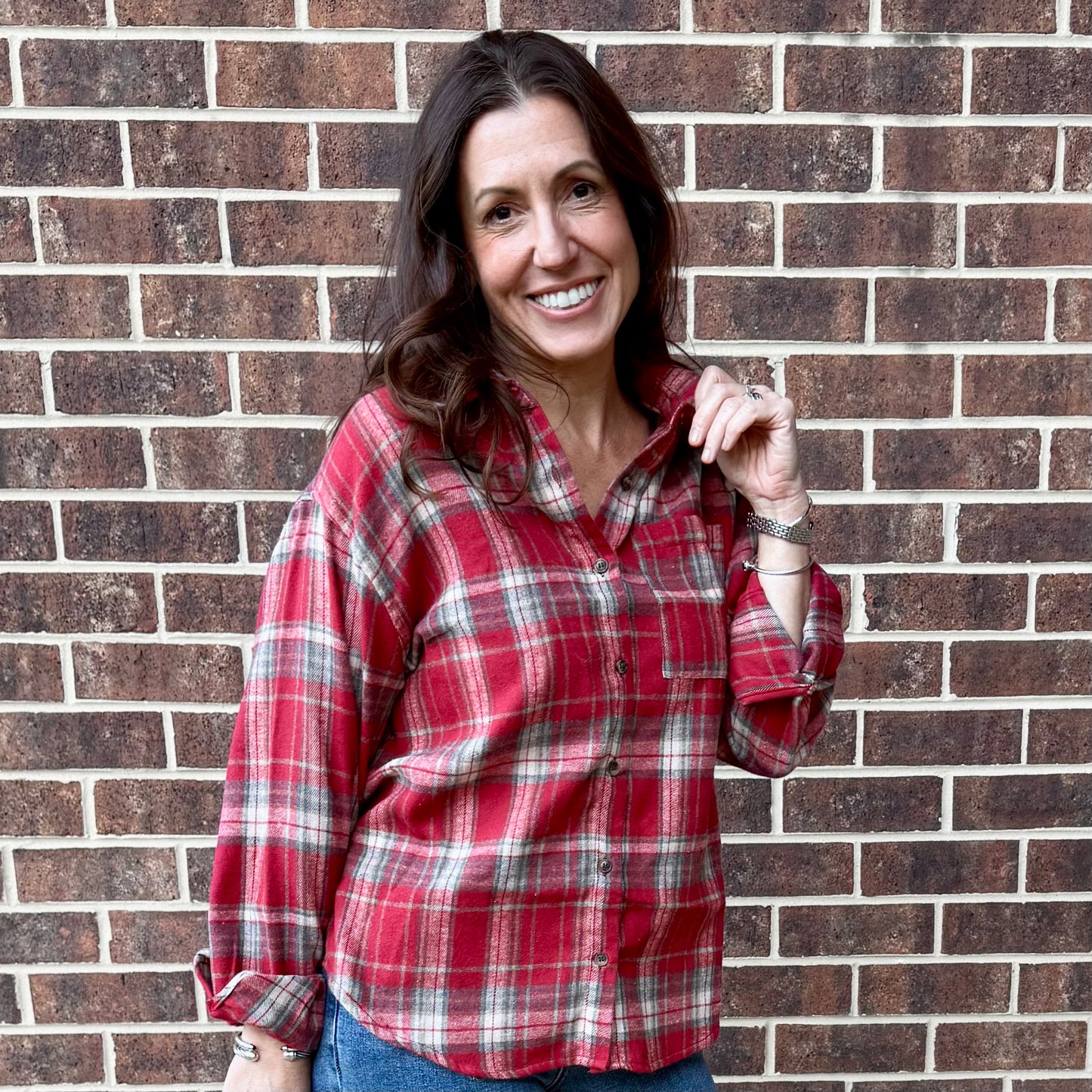 Red Hot Plaid Top