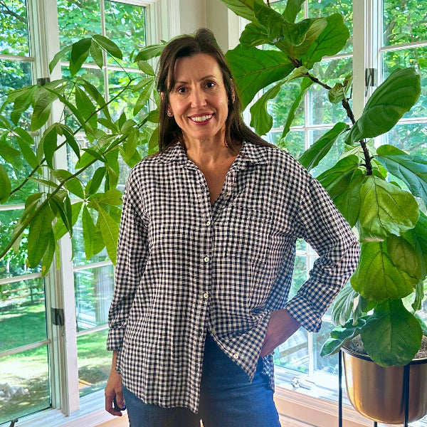 Navy Picnic Button Down