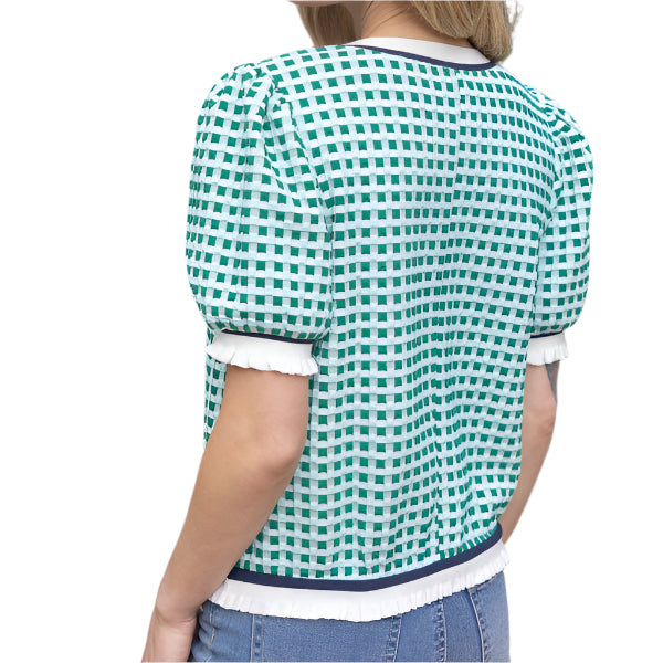 Green Gingham Top