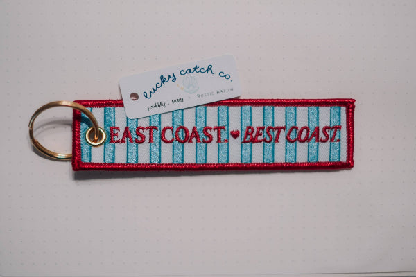 East coast love | patch embroidered keychain
