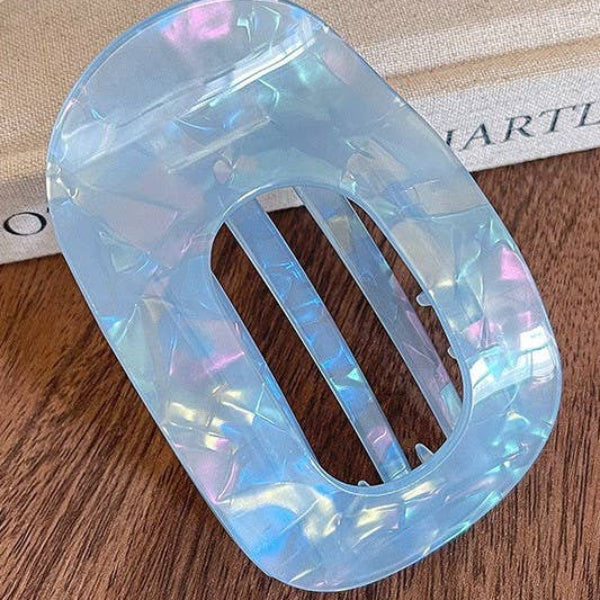 Marbled Lay Flat Claw Clip