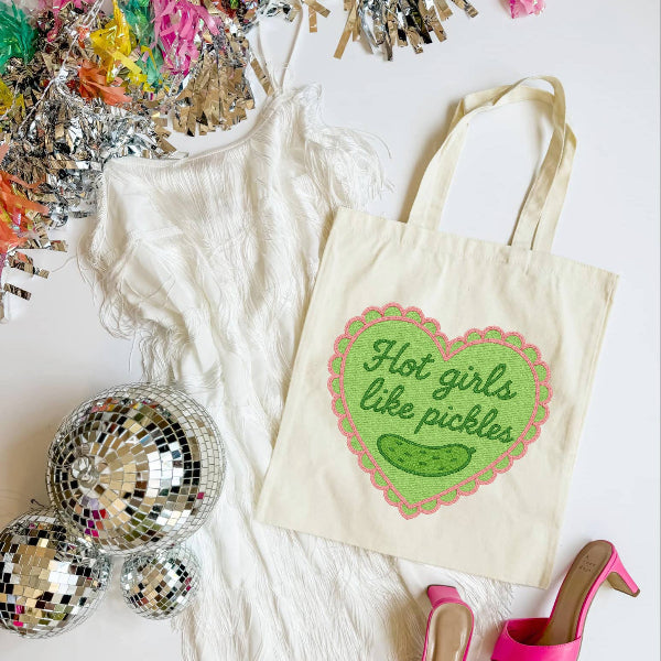 Hot Girls Like Pickles Tote Bag