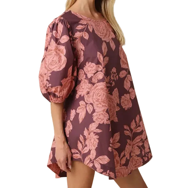 Rose Floral Mini Dress
