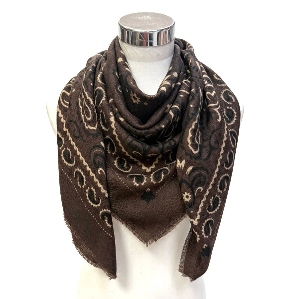 Large Wool Blend Bandana Scarf