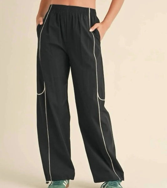 Contrast Piping Track Pants