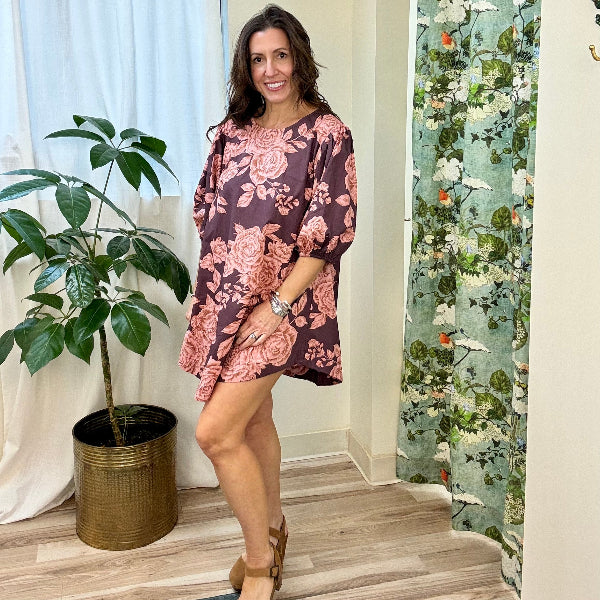 Rose Floral Mini Dress