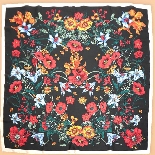 Borghese Floral Print Square Scarf