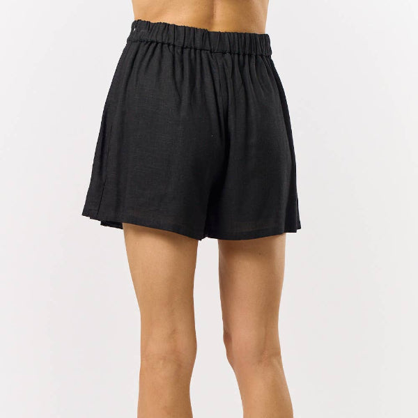 Pleated Black Shorts