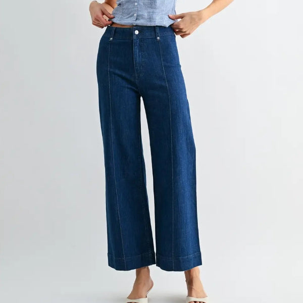 Navy Orchid Wide Leg Denim