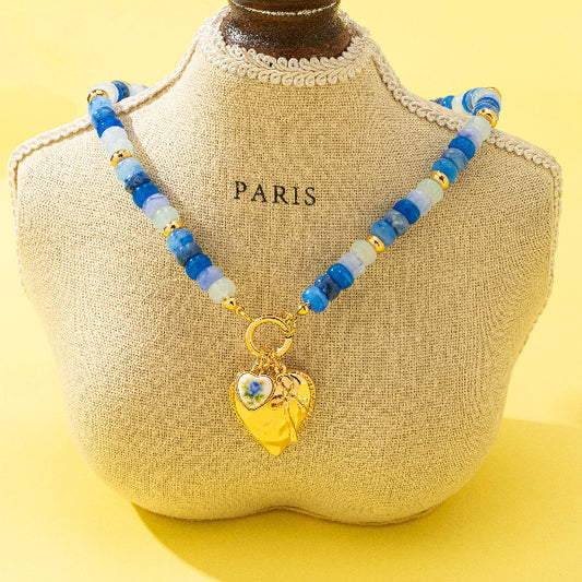 Blue Sweatheart Necklace