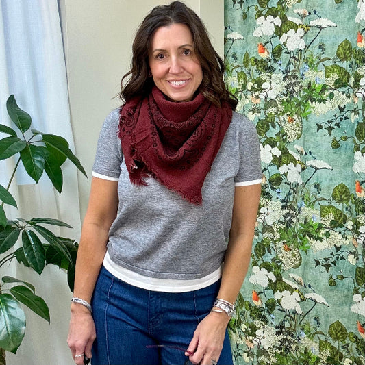 Wool Blend Bandana Scarf