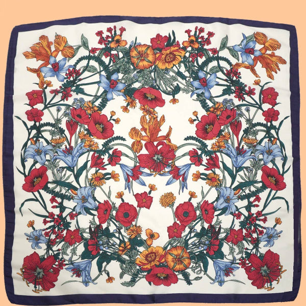 Borghese Floral Print Square Scarf