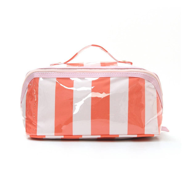 Striped Open Flat Make-up Bag