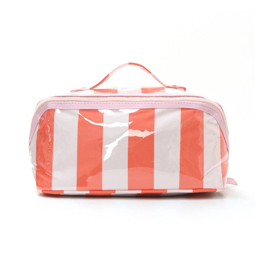 Striped Open Flat Make-up Bag