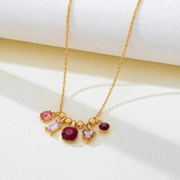 Crystal Cluster Charm Pendant Necklace
