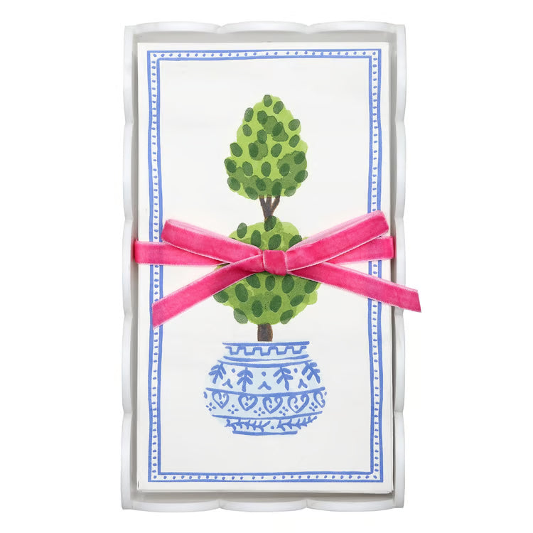 Topiary Guest Napkin w/ Acrylic Tray