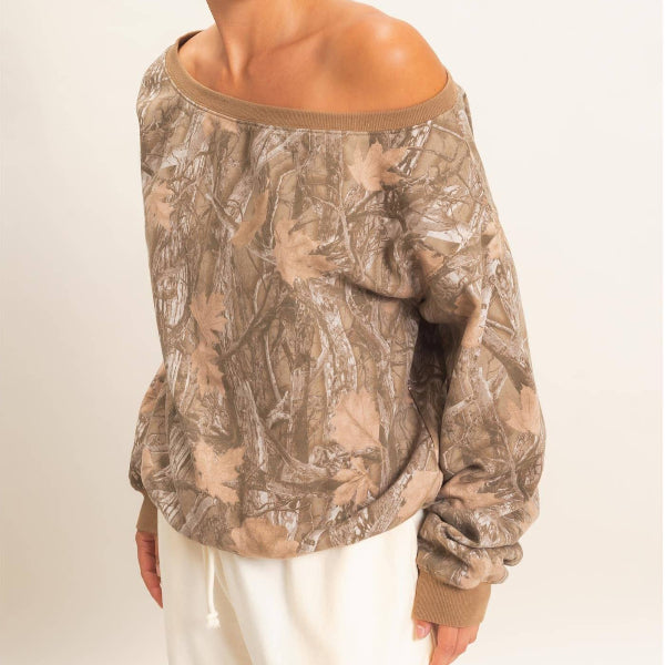 Tree Camo Shoulder Sweatshirt