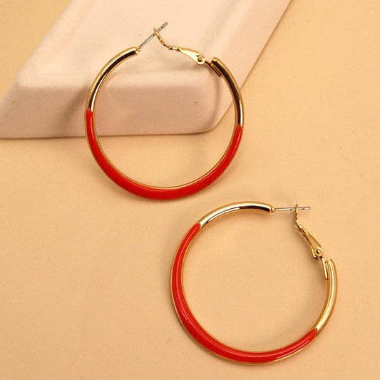 Sunset Enameled Hoops