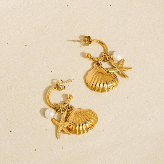 Marlène Sea Shell and Star Earring