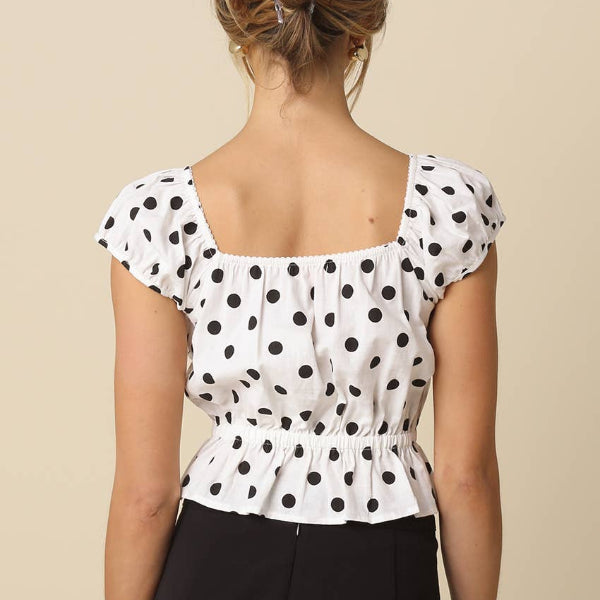 Jaelyn Polka Dot Top