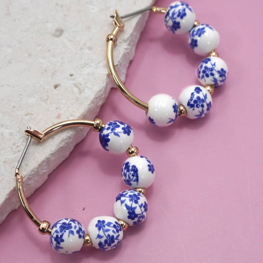 Blue Ceramic Porcelain Hoop