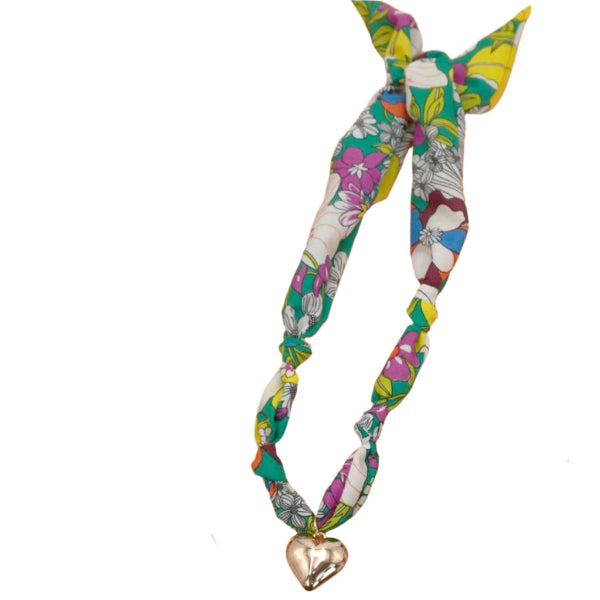 Green Goddess Handmade Scarf Charm Necklace