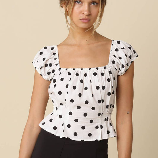 Jaelyn Polka Dot Top