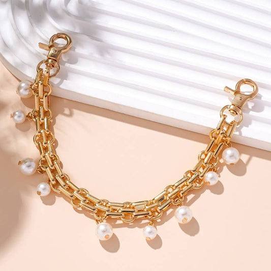 Newport Pearl and Gold Bag Charm