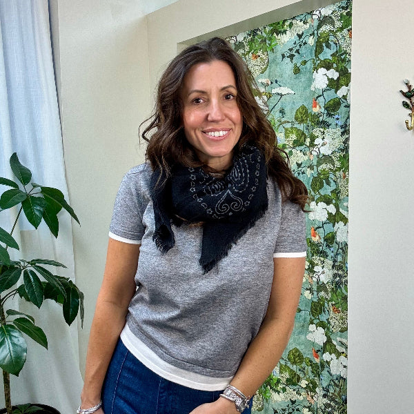 Wool Blend Bandana Scarf