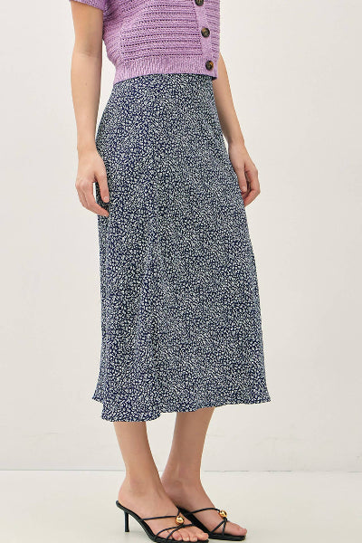 June Floral Skirt NAVY