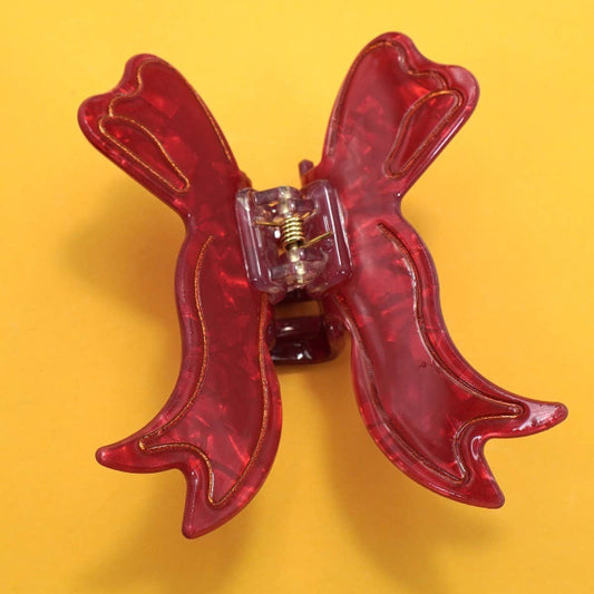 Red Bow Claw Clip