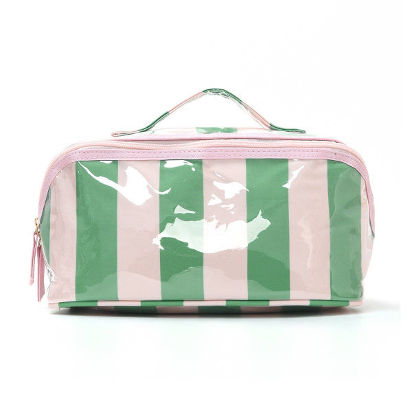 Striped Open Flat Make-up Bag