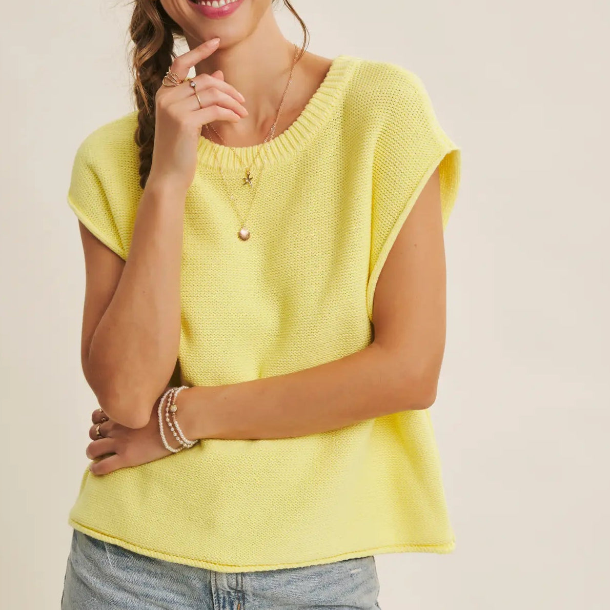 Victoria Cotton Sweater YELLOW
