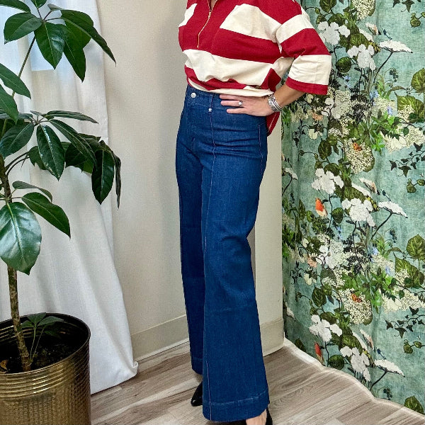 Navy Orchid Wide Leg Denim