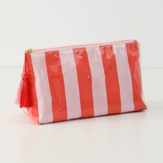 Striped Cosmetic Pouch
