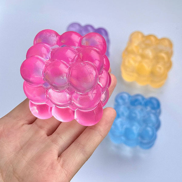 Pink Crystal Bubble Cube Squishy