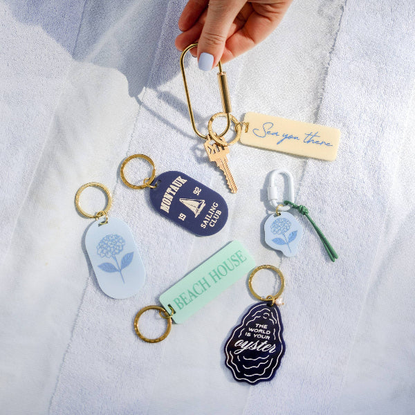 World is Your Oyster + Pearl Charm Keychain: Keychain on Card