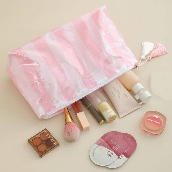 Striped Cosmetic Pouch