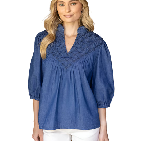 Denim Diamond Top