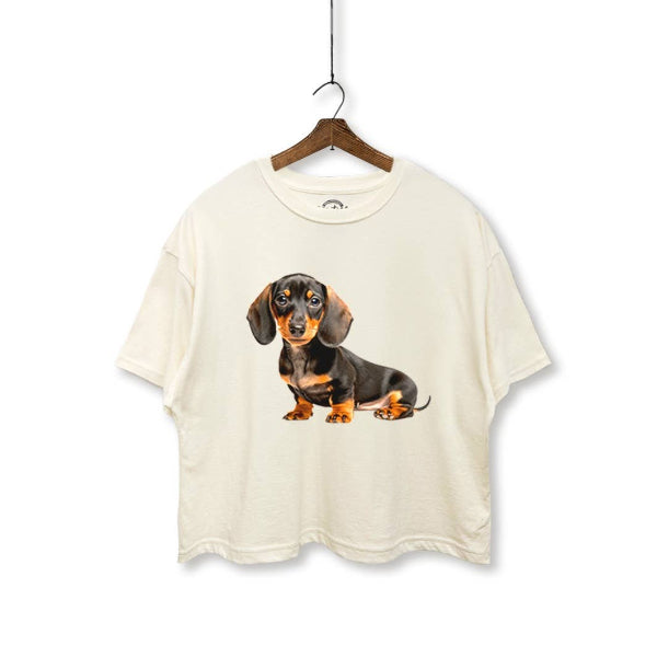 Dachshund Boxy Crop Tee